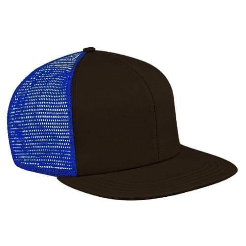 Black-Royal Blue Brushed Front Slide Buckle Flat Brim