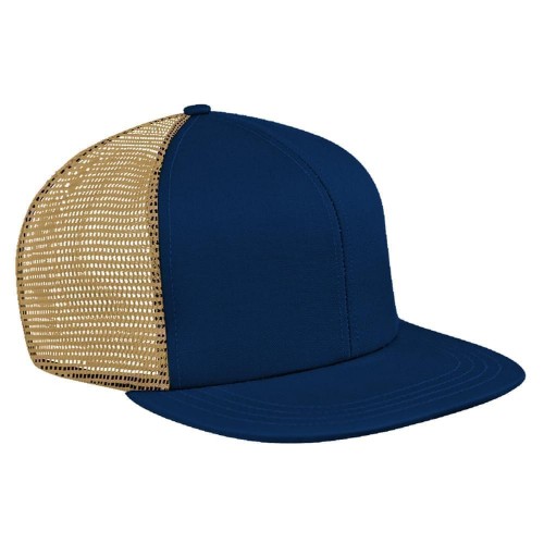 Navy-Khaki Brushed Front Snapback Flat Brim