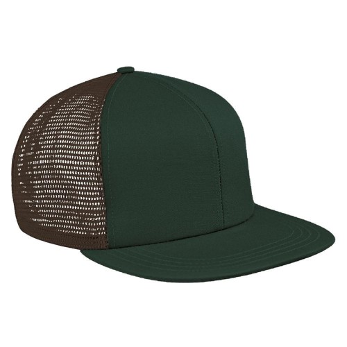 Hunter Green-Black Brushed Front Slide Buckle Flat Brim