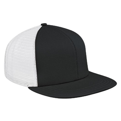 Dark Gray-White Brushed Front Snapback Flat Brim
