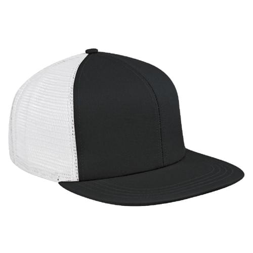 Dark Gray-White Brushed Front Slide Buckle Flat Brim