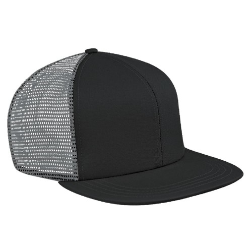 Contrast Mesh Back Brushed Front Slide Buckle Flat Brim