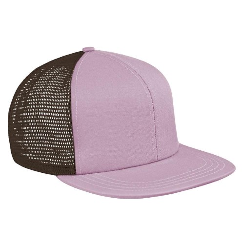 Pink-Black Brushed Front Snapback Flat Brim