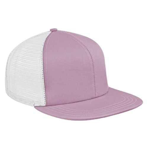 Pink-White Meshback Slide Buckle Flat Brim