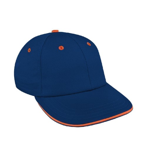Navy-Orange Accent Trim Lowstyle Duck Snapback Baseball Cap