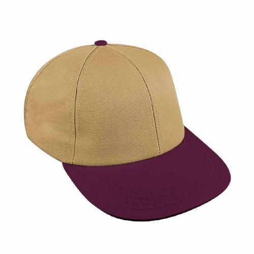 Khaki-Burgundy Canvas Snapback Lowstyle