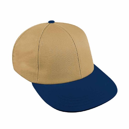 Khaki-Navy Canvas Snapback Lowstyle