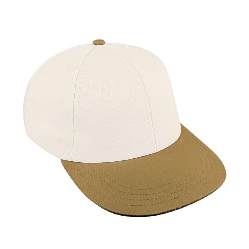 White-Khaki Canvas Snapback Lowstyle