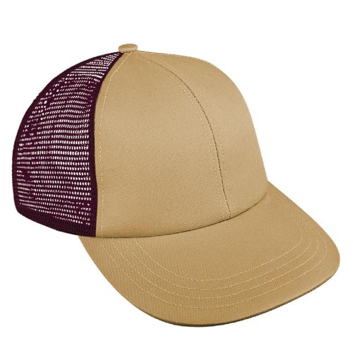Khaki-Burgundy Meshback Snapback Lowstyle