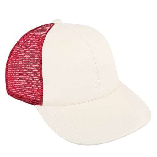 White-Red Meshback Snapback Lowstyle