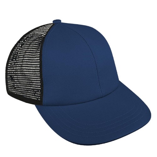 Navy-Dark Gray Split Lowstyle Twill/Mesh Velcro Baseball Cap