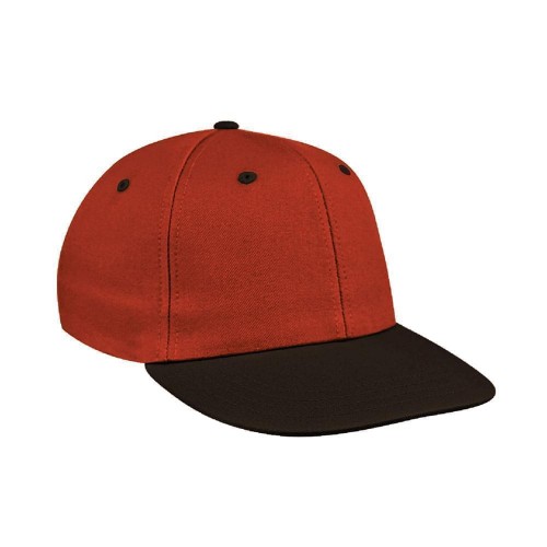 Orange-Black 2 Tone Vented Prostyle Duck Leather Baseball Cap