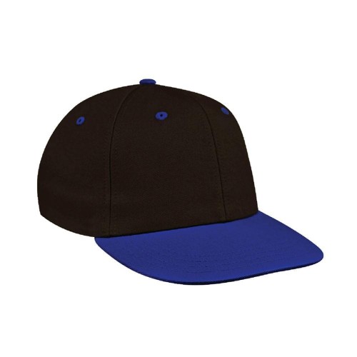 Black-Royal Blue 2 Tone Vented Prostyle Duck Snaptab Baseball Cap