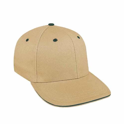 Khaki-Hunter Green Accent Trim Prostyle Duck Snapback Baseball Cap