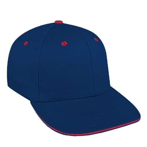Navy-Red Accent Trim Prostyle Duck Snapback Baseball Cap