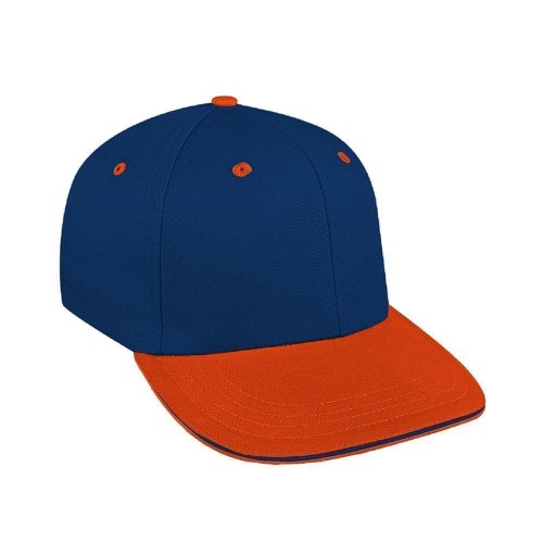 Navy-Orange Alternating Prostyle Duck Velcro Baseball Cap