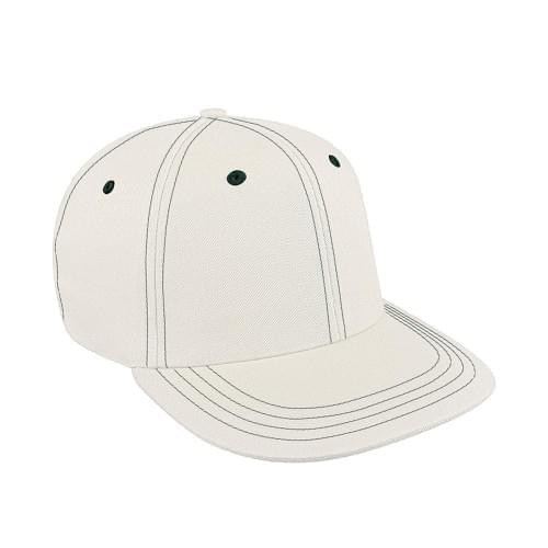 White-Hunter Green Canvas Snapback Prostyle