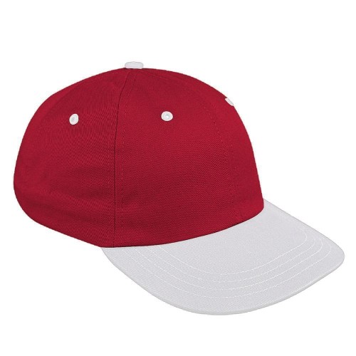 Red-White Canvas Self Strap Dad Cap