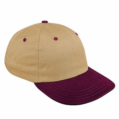 Khaki-Burgundy Canvas Slide Buckle Dad Cap