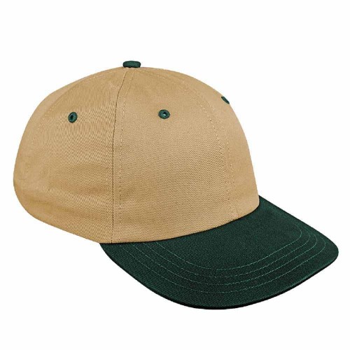 Khaki-Hunter Green Canvas Slide Buckle Dad Cap