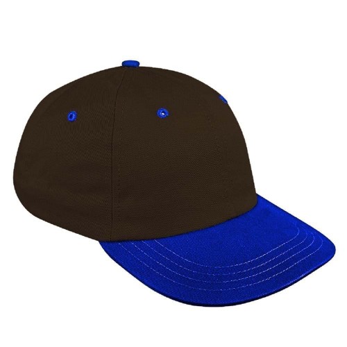 Black-Royal Blue Canvas Leather Dad Cap
