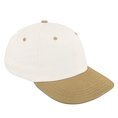 White-Khaki Canvas Slide Buckle Dad Cap