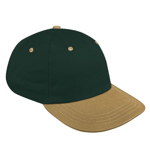 Hunter Green-Khaki Canvas Self Strap Dad Cap