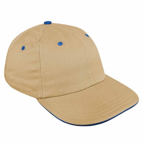 Khaki-Navy Canvas Snapback Dad Cap