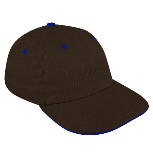 Black-Royal Blue Accent Trim Unstructured Duck Slider Baseball Cap