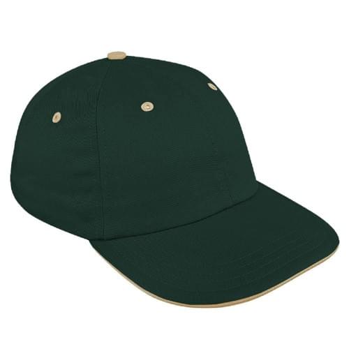 Hunter Green-Khaki Canvas Snapback Dad Cap