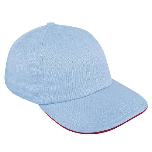 Light Blue-Red Ripstop Velcro Dad Cap