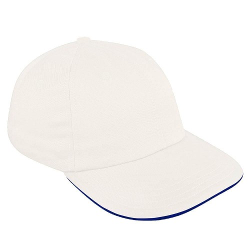 White-Royal Blue Wool Self Strap Dad Cap