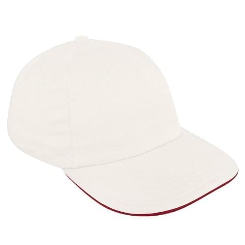 White-Red Ripstop Slide Buckle Dad Cap
