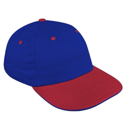 Royal Blue-Red Canvas Self Strap Dad Cap