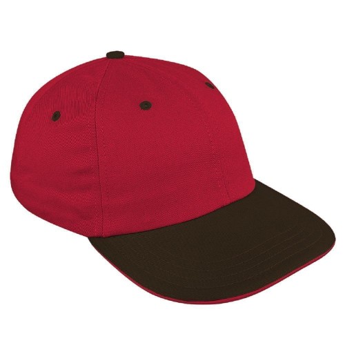 Red-Black Canvas Self Strap Dad Cap