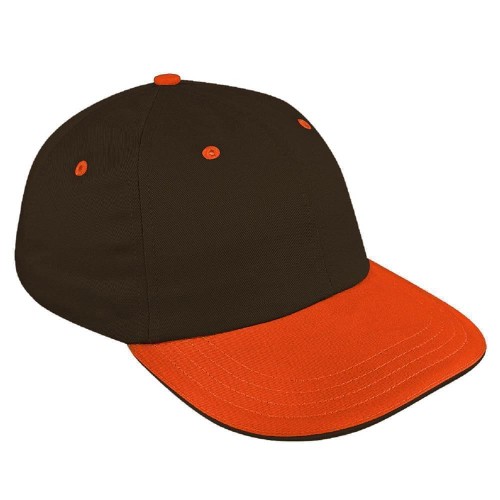 Black-Orange Alternating Unstructured Duck Buckle Baseball Cap