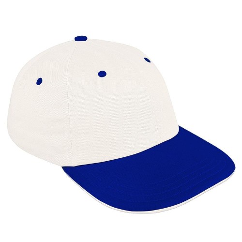 White-Royal Blue Alternating Unstructured Duck Buckle Baseball Cap