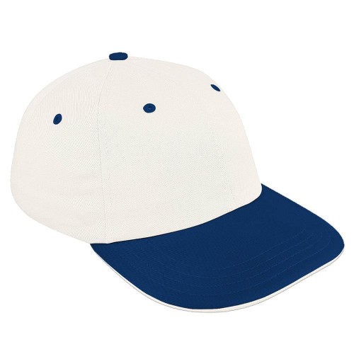 White-Navy Canvas Snapback Dad Cap White-Navy Canvas Snapback Dad Cap