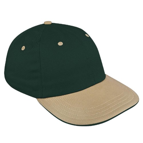Hunter Green-Khaki Canvas Snapback Dad Cap