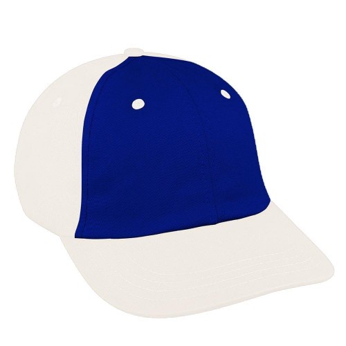 Royal Blue-White Canvas Leather Dad Cap