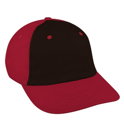 Black-Red Canvas Leather Dad Cap