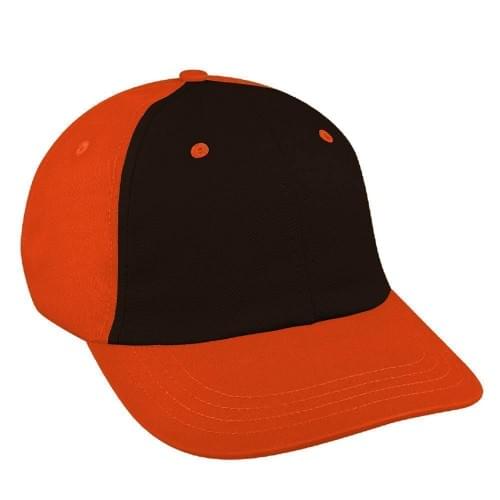 Black-Orange Canvas Self Strap Dad Cap