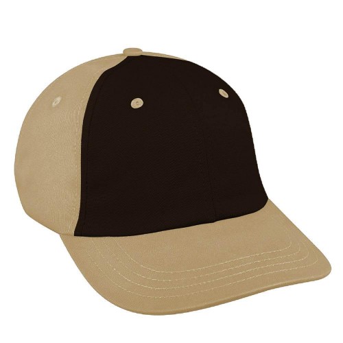Black-Khaki Canvas Self Strap Dad Cap Black-Khaki Canvas Self Strap Dad Cap