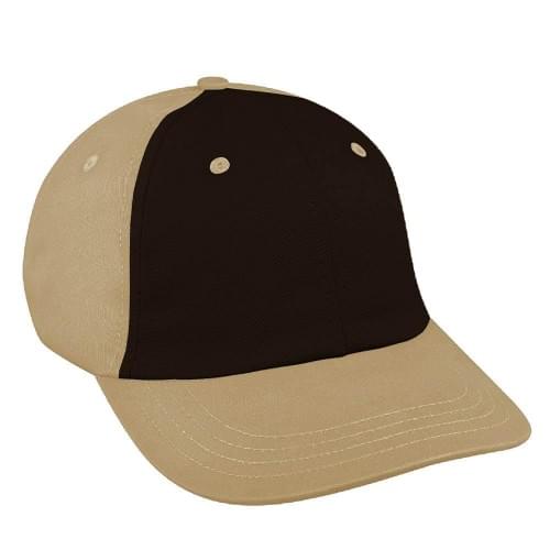 Black-Khaki Canvas Leather Dad Cap
