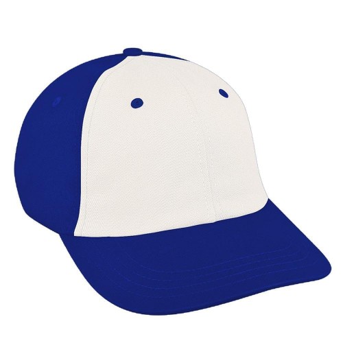 White-Royal Blue Canvas Self Strap Dad Cap White-Royal Blue Canvas Self Strap Dad Cap