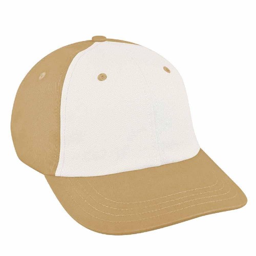 White-Khaki Canvas Self Strap Dad Cap