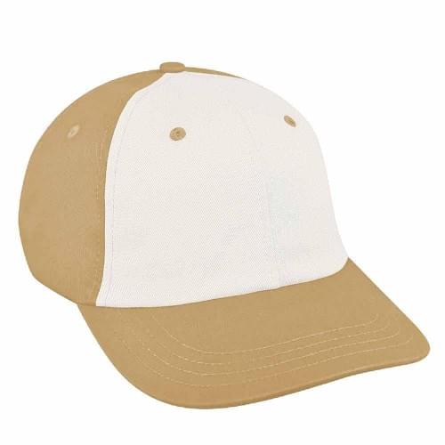 White-Khaki Canvas Leather Dad Cap