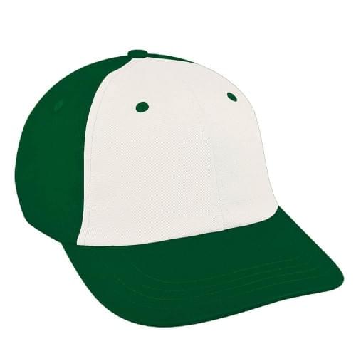 White-Kelly Green Twill Snapback Dad Cap