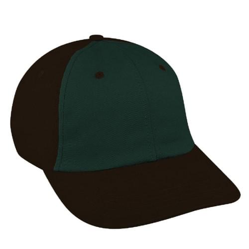 Hunter Green-Black Canvas Leather Dad Cap