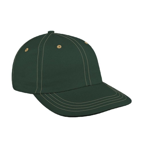Hunter Green-Khaki Denim Velcro Dad Cap